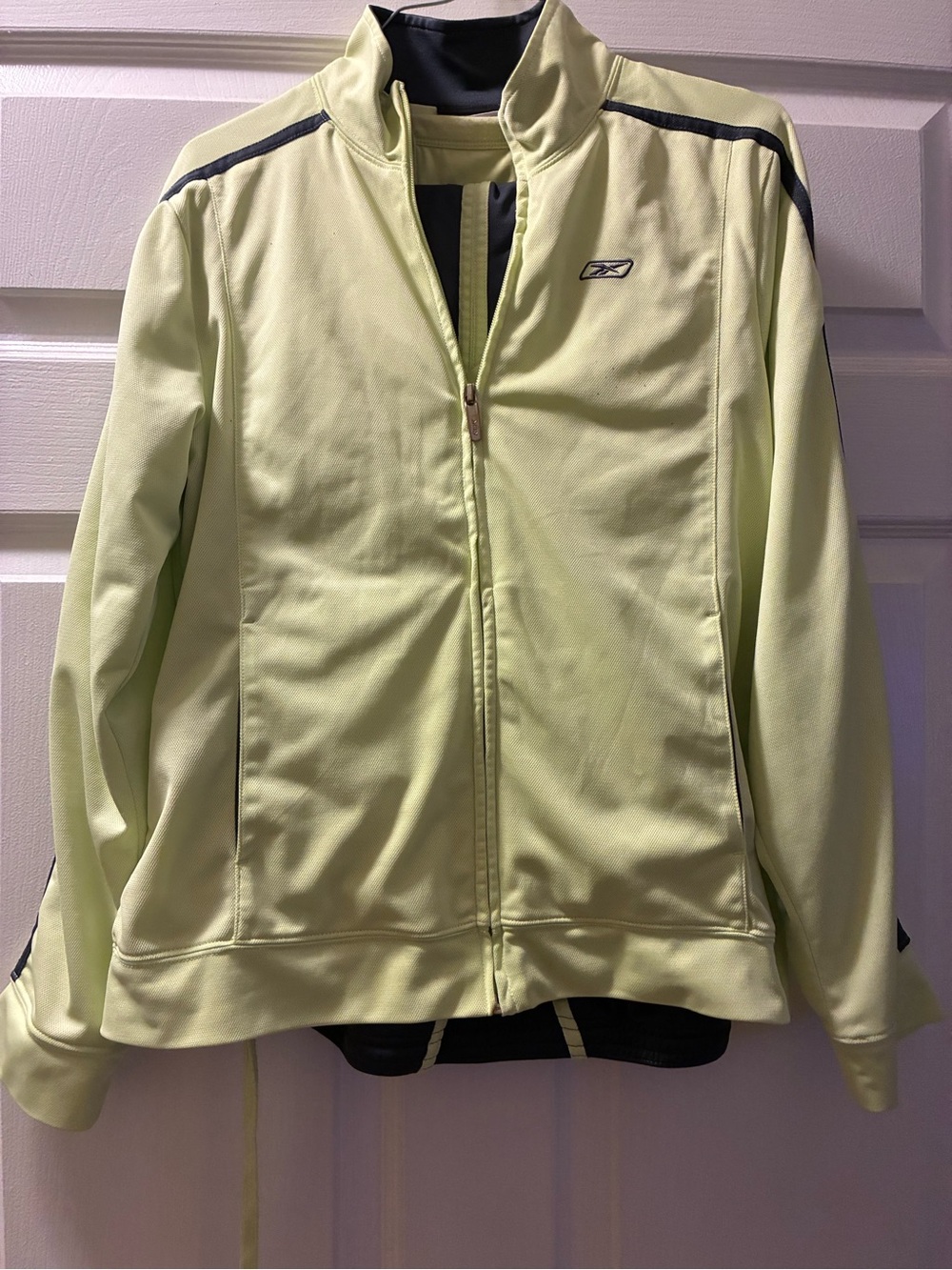 Reebok 3-piece set Pale Yellow Full-Zip Athletic Jacket with Contrast Trim